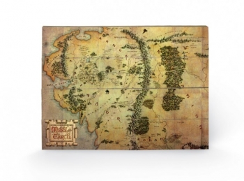 Der Hobbit Eine unerwartete Reise Holzdruck Journey Map 40 x 60 cm