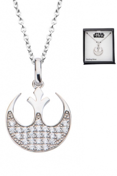 Star Wars Episode VII Halskette Rebel Alliance Symbol & Cubic Zirconia 46 cm (Sterling Silber)