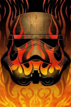 Star Wars Metall-Poster Masked Troopers Flames 68 x 48 cm