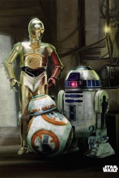 Star Wars Metall-Poster Episode VII Droids 68 x 48 cm