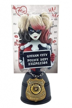 DC Comics Mugshot Büste Harley Quinn Red & Black Edition 19 cm