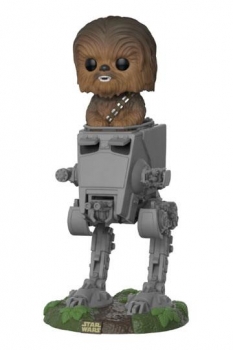 Star Wars POP! Deluxe Vinyl Figur Chewbacca with AT-ST 10 cm