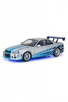 2 Fast 2 Furious Diecast Modell 1/18 1999 Brians Nissan Skyline GT-R34 mit Leuchtfunktion