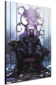 Marvel Holzdruck Black Panther on Throne by In-Hyuk Lee 40 x 60 cm