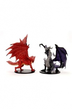 Pathfinder Battles City of Lost Omens Premium Miniaturen 2er-Pack bemalt Adult Red & Black Dragon
