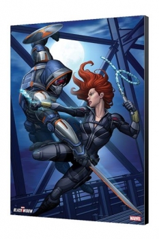 Black Widow Movie Holzdruck Black Widow vs Taskmaster 34 x 50 cm