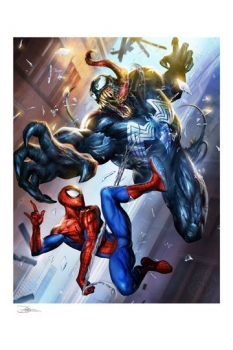 Marvel Kunstdruck Spider-Man vs Venom 46 x 61 cm - ungerahmt Weltweit limitiert auf 500 Stück!