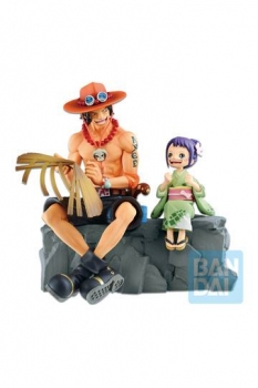 One Piece Ichibansho PVC Statue Portgas D. Ace & Otama Emorial Vignette 20 cm