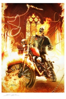 Marvel Kunstdruck Ghost Rider 46 x 61 cm - ungerahmt Weltweit limitiert auf 325 Stück!