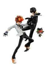 Katekyo Hitman Reborn! G.E.M. Serie PVC Statue Tsunayoshi Sawada & Kyoya Hibari & Reborn Set 21 cm