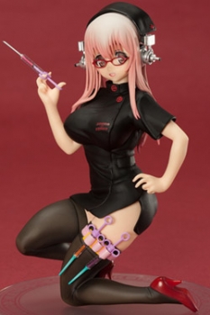 Nitro Super Sonic PVC Statue 1/7 Super Sonico Koakuma Black Nurs