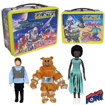 Kampfstern Galactica Retro Actionfiguren mit Lunchbox Set SDCC 2