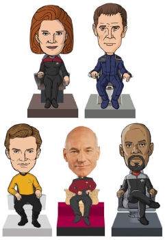 Star Trek Monitor Mate Wackelkopf-Figuren 10 cm Captains Box Set