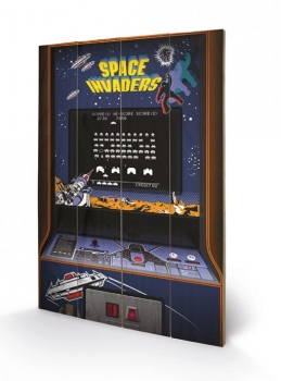 Space Invaders Holzdruck Arcade Cabinet 40 x 60 cm