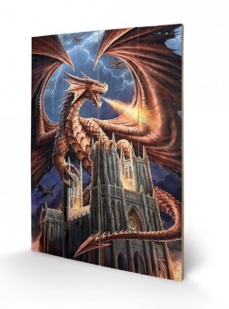 Anne Stokes Holzdruck Dragon´s Fury 40 x 60 cm