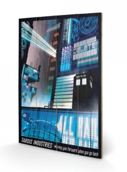 Doctor Who Holzdruck Tardis Industries 40 x 60 cm
