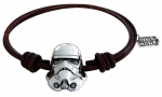 Star Wars Leder-Armband mit Anhänger (versilbert) Stormtrooper braun***